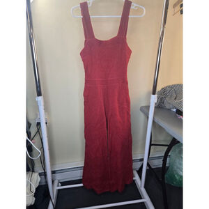 Women's Madewell Red Texture & Thread Jumpsuit 00